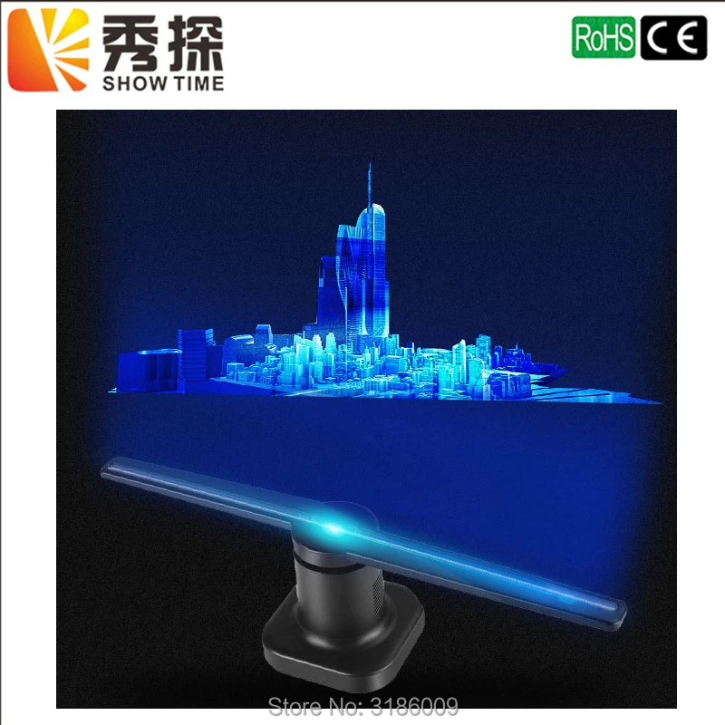 FreeShipping LED Holographic Projector Portable Hologram Player 3D Holographic Dispaly Fan Unique Hologram Projector Black/White