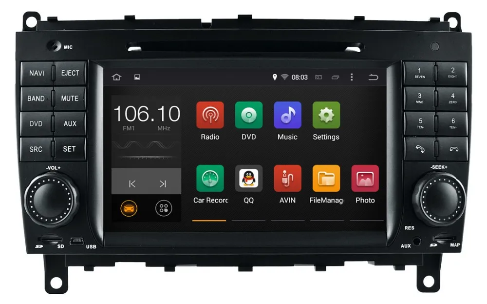 Cheap Android 7.1 for mercedes w209,cls w219 2006-2008 2din car dvd,gps,3G,Wifi,radio,bluetooth,Steering wheel Canbus Free 8g map,mic 4