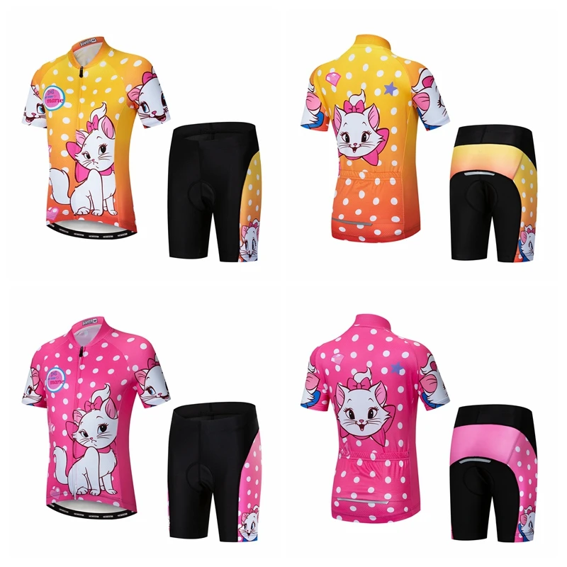 Weimostar, conjunto de Jersey de ciclismo para niño y niña, pantalones  cortos de Gel de manga corta con cremallera completa en 3D, ropa de ciclismo  para niños, Jersey de bicicleta|Conjuntos de ciclismo| -