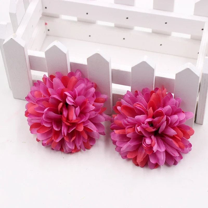 

50pcs 7CM Silk Carnation Handmake Artificial Flower Head Wedding Decoration DIY Wreath Gift Box Scrapbooking Craft Fake Flower