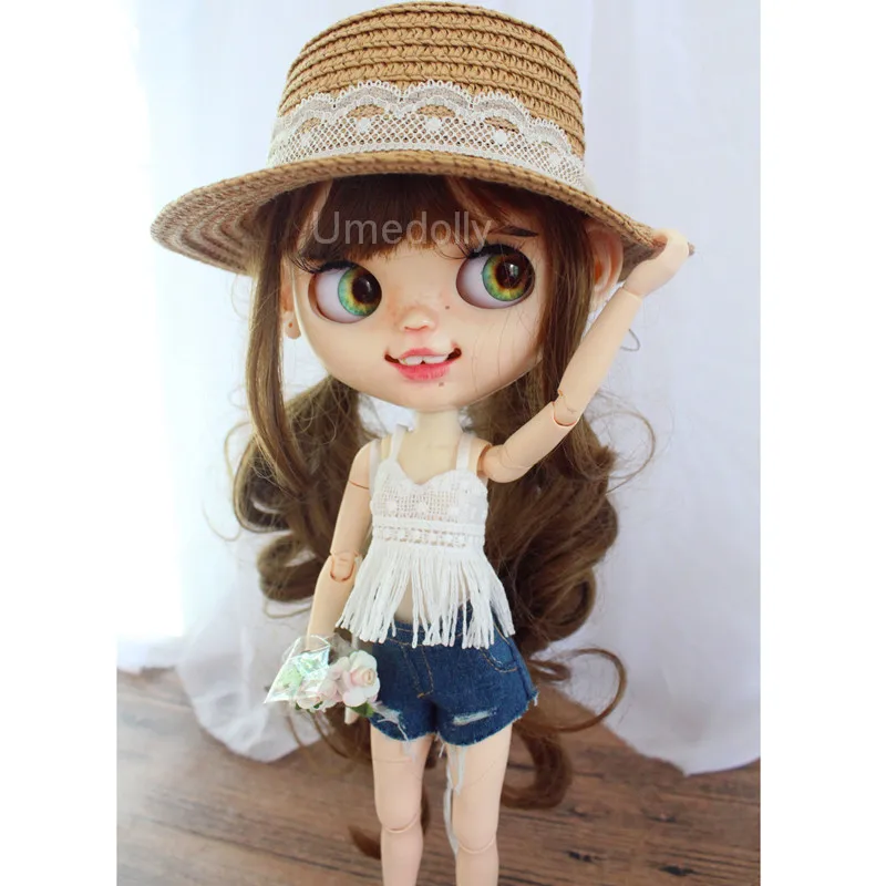

1PCS 1/6 Doll's Causal Outfits White Vest / Shorts for Blyth, Licca, Azone, OB24 Doll Clothes Accessories