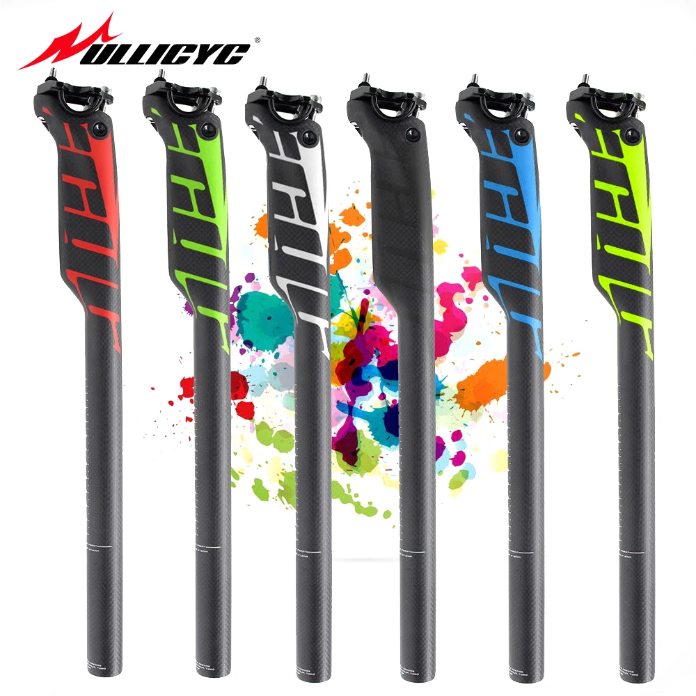 

Newest Mountain Bike Carbon Seatpost Full Carbon Fibre Bicycle Seatposts Road MTB Parts 27.2/30.8/31.6*400mm 5mm Offset ZG308