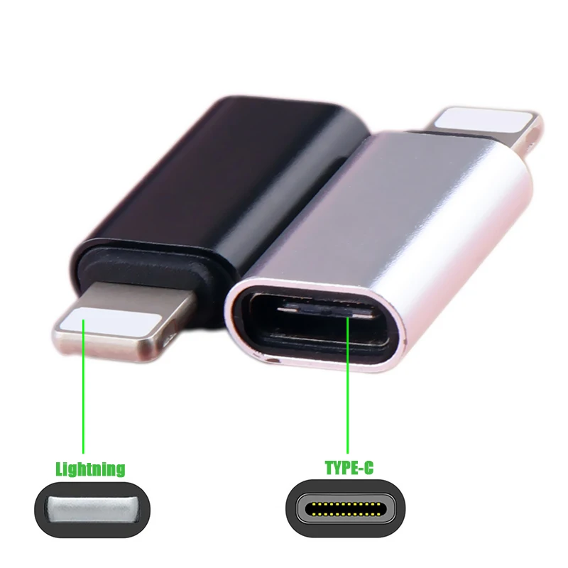 سبائك USB C نوع-c الإناث إلى 8Pin الذكور محول USB محول الكابل شحن مزامنة البيانات موصل ل فون 8 7 6 6 S زائد X IOS