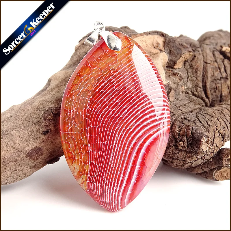 

High Quality Pendentif Real Natural Red Botswana Agates Stone Pendant Chains Necklace For Women's & Men's Jewelry Making ZS004