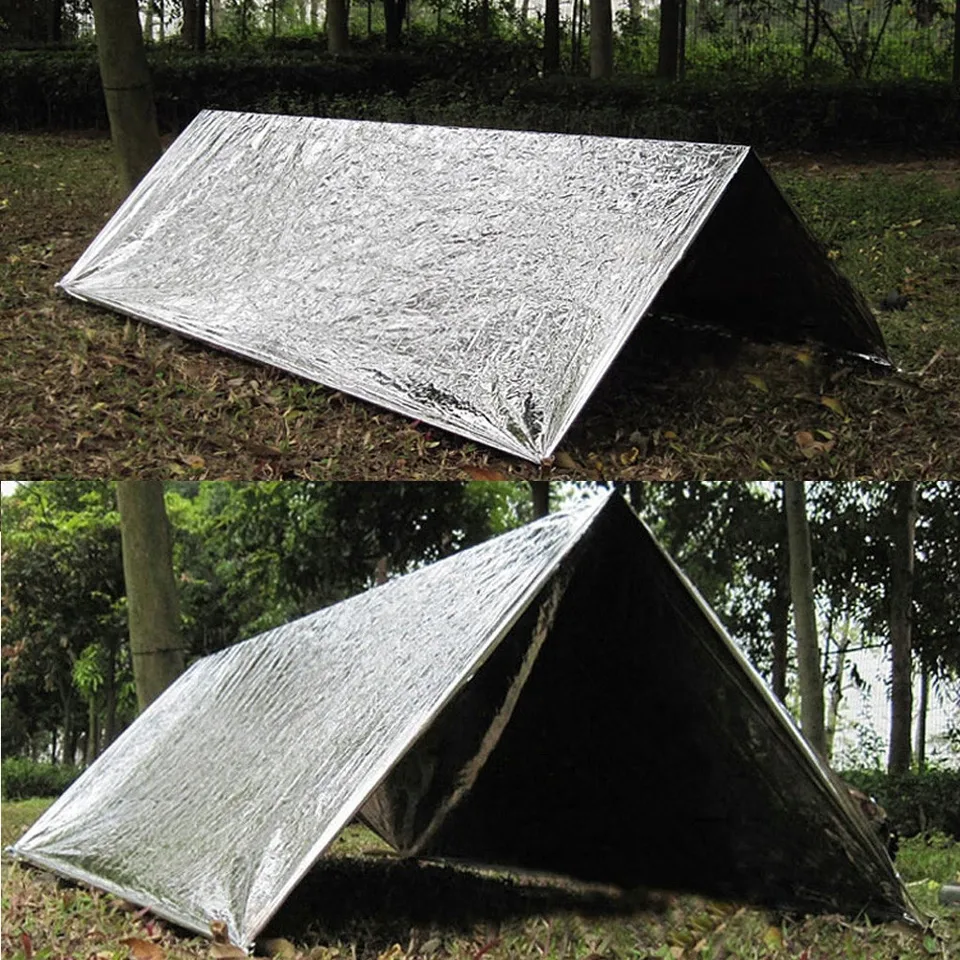 Emergency Tent Survival Camping Rescue Reflective Shelter Foil Space Blanket Bag