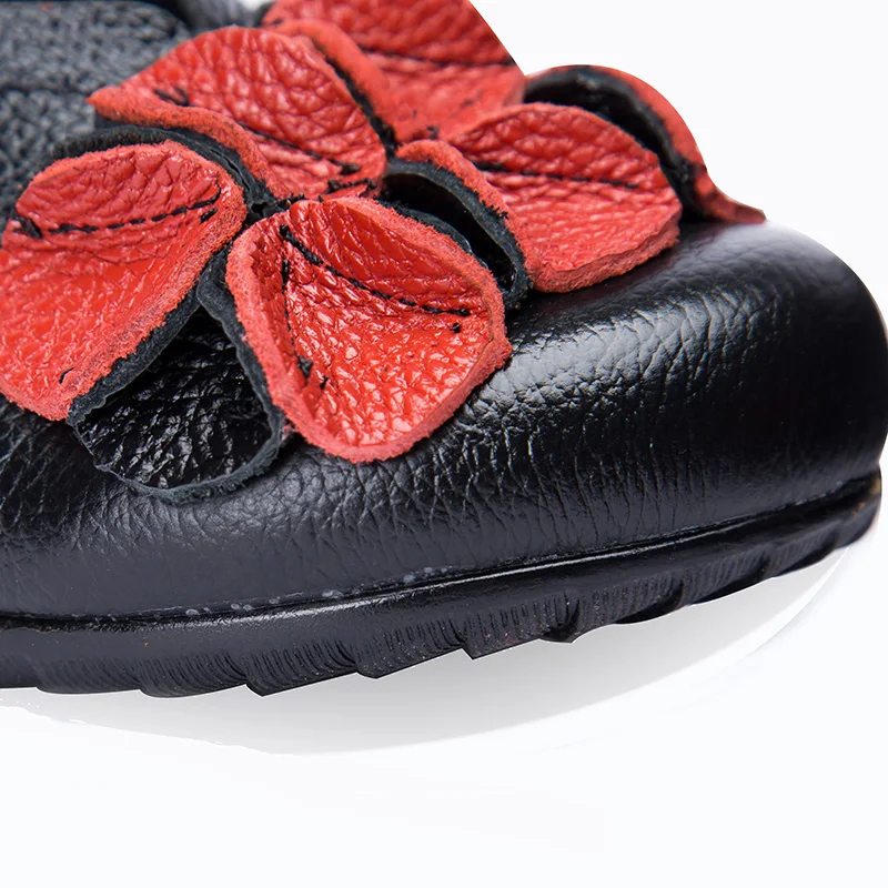 Xiuteng Новая летняя обувь женская обувь из натуральной кожи плоские сандалии женские обувь с круглым носком; мягкие и удобные Для женщин обувь