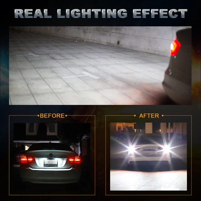 2pcs 2000Lm W16W T15 LED Bulbs Canbus OBC Error Free LED Backup Light 921 912 W16W LED Bulbs Car Reverse lamp Xenon White 12V 6