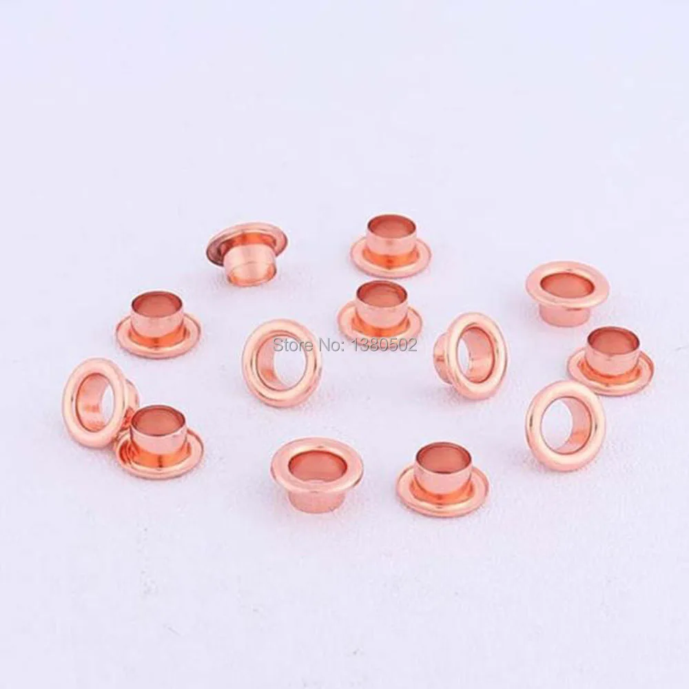 

100pcs/lot 10*6*5mm Rose gold Eyelets round shape garment curtain eyelet with washer Garment accessories