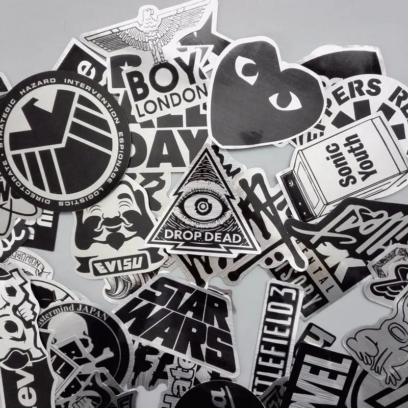 

50pcs/Lot Cartoon Cool Bright Metal Graffiti Sticker For Luggage Suitcase Skateboard Adesivi PVC Waterproof Stickers Pegatinas