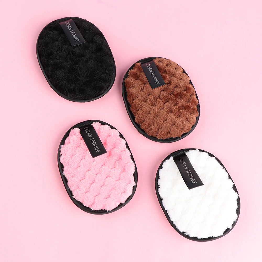 

Face Cleansing Makeup Sponge Microfiber Cloth Pads Remover Towel Container Make Up Sponge Makeup Sponge Stand Powder Plush Puff