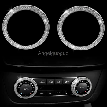 

Angelguoguo 2 pcs Car air conditioning Rotary knob button cover for Mercedes Benz GLE M GLK SL GLS SLK G GL CLS Class