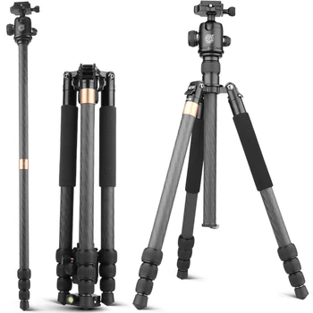 

2018 new upgrade photographic Q999BC carbon fiber professional camera tripod monopod aluminum ball head compact for DSLR camera