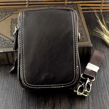 

Men Genuine Leather Cross Messenger Shoulder Pouch Belt Biker Waist Pack Bag