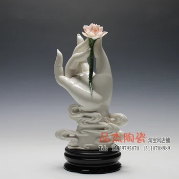 

white ceramic buddha hand statue lotus buddha figurine home decor crafts room decoration handicraft ornament porcelain figurines