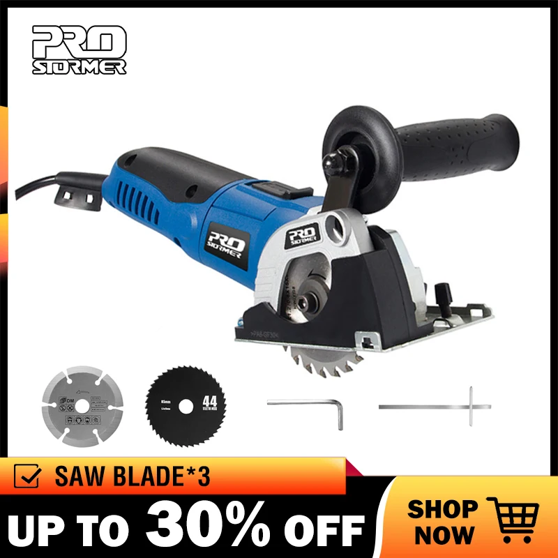 

PROSTORMER Mini Circular Saw Handle Power 500W DIY Multifunctional Portable Electric Saw 3 Blade Power Tools Saws