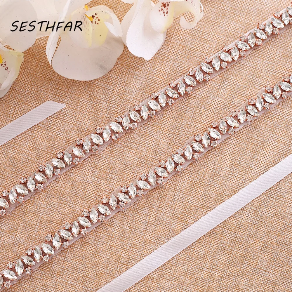 

Crystal Bridal Sash Rhinestones Pearls Wedding Belt Satin Bridal Belt And Sash For Wedding Party Wedding Decoration J135RG