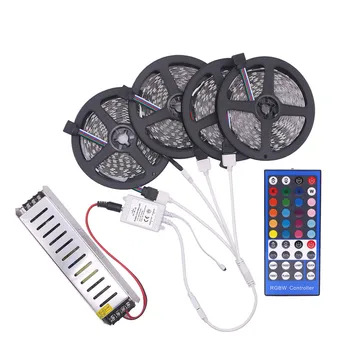 

5050 RGBW RGBWW RGB LED Strip Waterproof 5M 10M 15M 20M DC 12V LED Light Strips 60led/m add 40K 44K Remote and Power