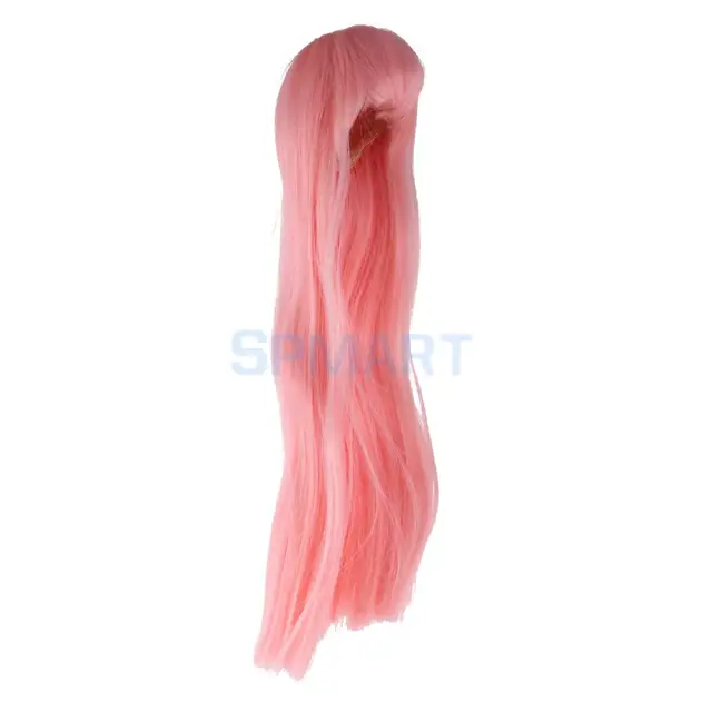 Best Offers Fantasy Long Straight Bang Wig Hairpiece Hair for 1/3 BJD SD AS DZ Dollfie DIY Making & Repair ACCS Pink