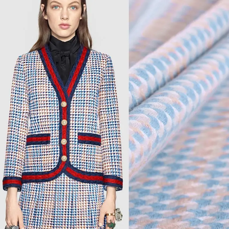

Houndstooth Woolen Wool Jacket Coat Fabric Cloth Wool Plaid Coat Cloth Free Shipping