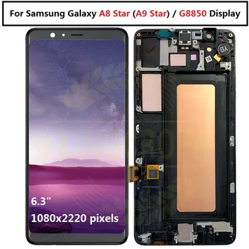 

Super AMOLED For Samsung Galaxy A8 Star (A9 Star) LCD For SAMSUNG G8850 display LCD with frame Screen Touch Digitizer Assembly