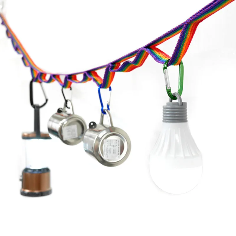 

Outdoor Camping Colorful Tent Hanging Rope Lamp Hanging Clothesline Double-layer Color Ribbon Delivery and Receiving Bag