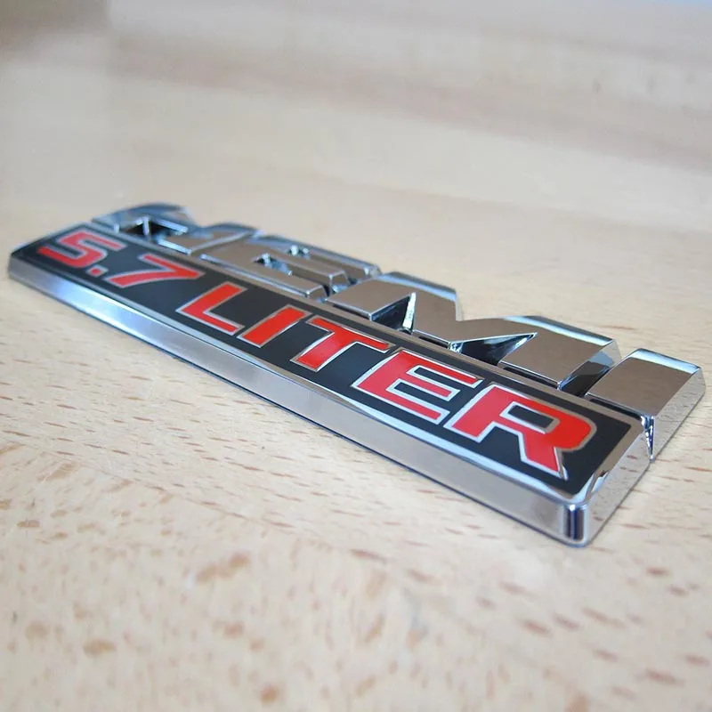 JX-LCLYL 5.7 Liter HEMI Logo Emblem Nameplate Badge Decal for Dodge Ram Jeep Silver
