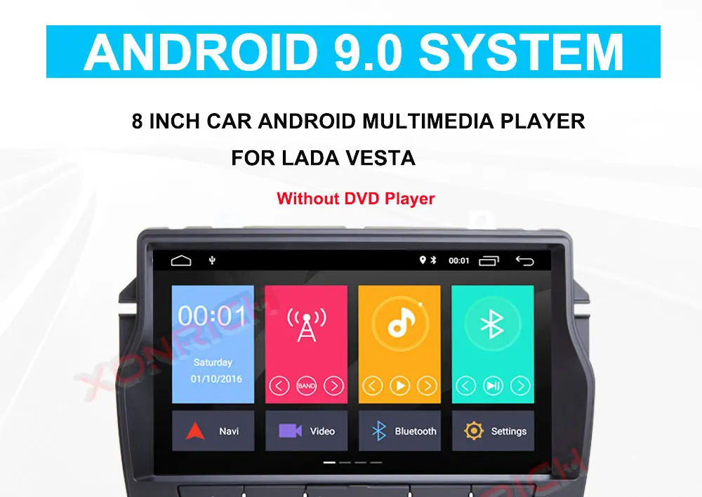 Discount Autoradio 1 din Android 9.0  Car DVD GPS For Lada Vesta 2015-2018 Automotive Multimedia Player DSP WIFI Navi OBD 6
