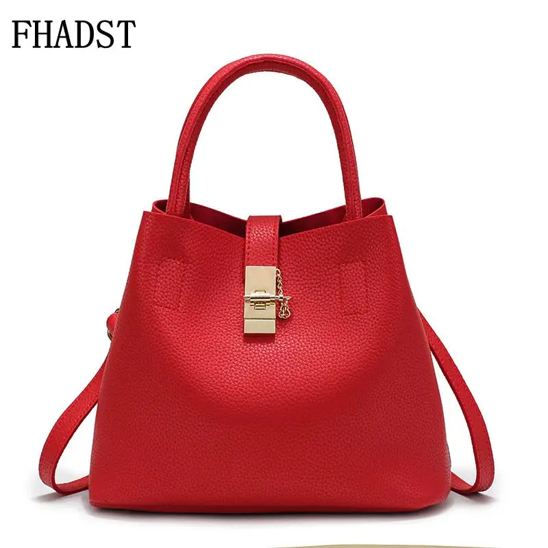 

FHADST 2017 New Women's Handbags Famous Fashion Brand Candy Shoulder Bags Ladies Totes Simple Trapeze Women Hot Messenger Bags