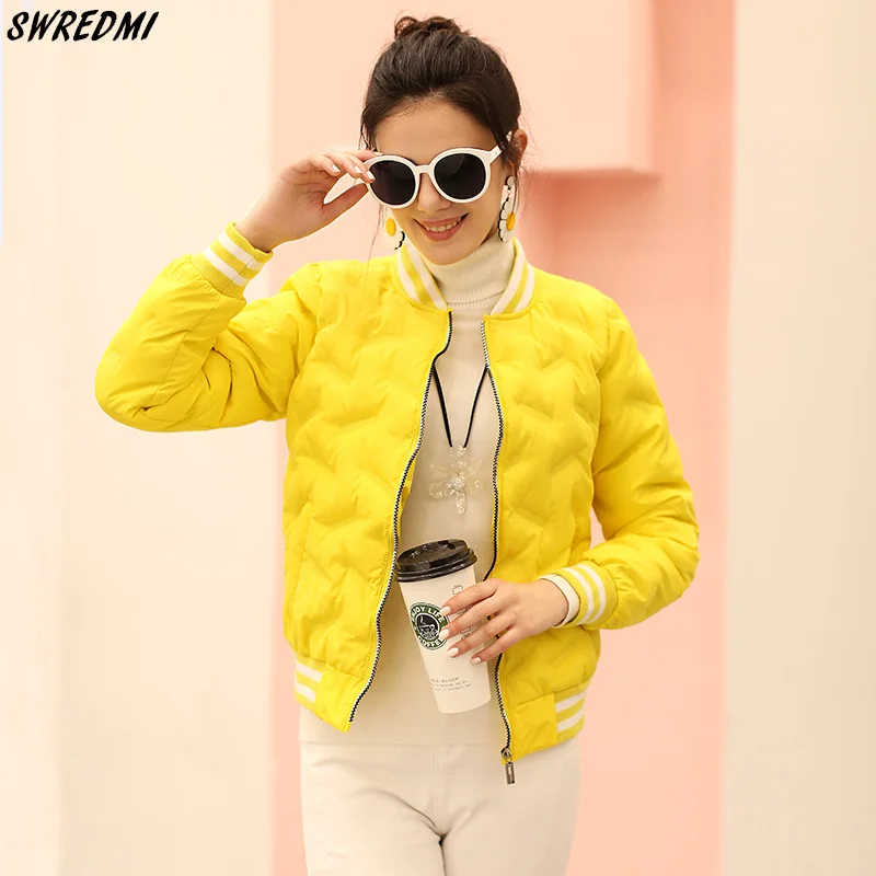 

SWREDMI 2019 Autumn And Winter Coat Women Thickening Warm Short Parkas Outerwear Slim Casual Down Cotton Padded Jackets
