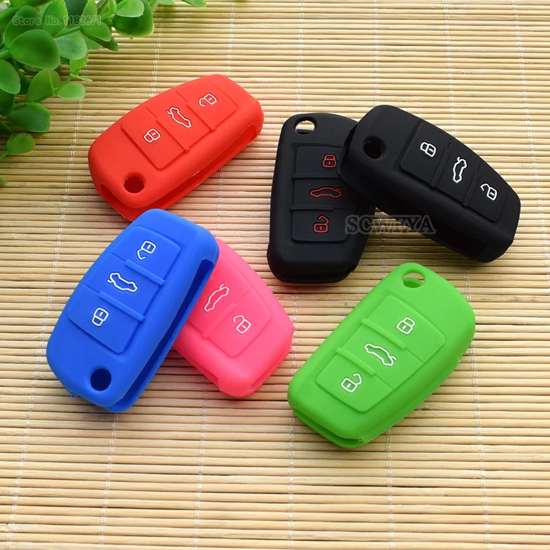

Car Silicone key Cover case set for Audi A1 A2 A3 A4 A5 A6 A7 A8 Q5 Q7 R8 S6 S7 S8 SQ5 RS5 remote accessories