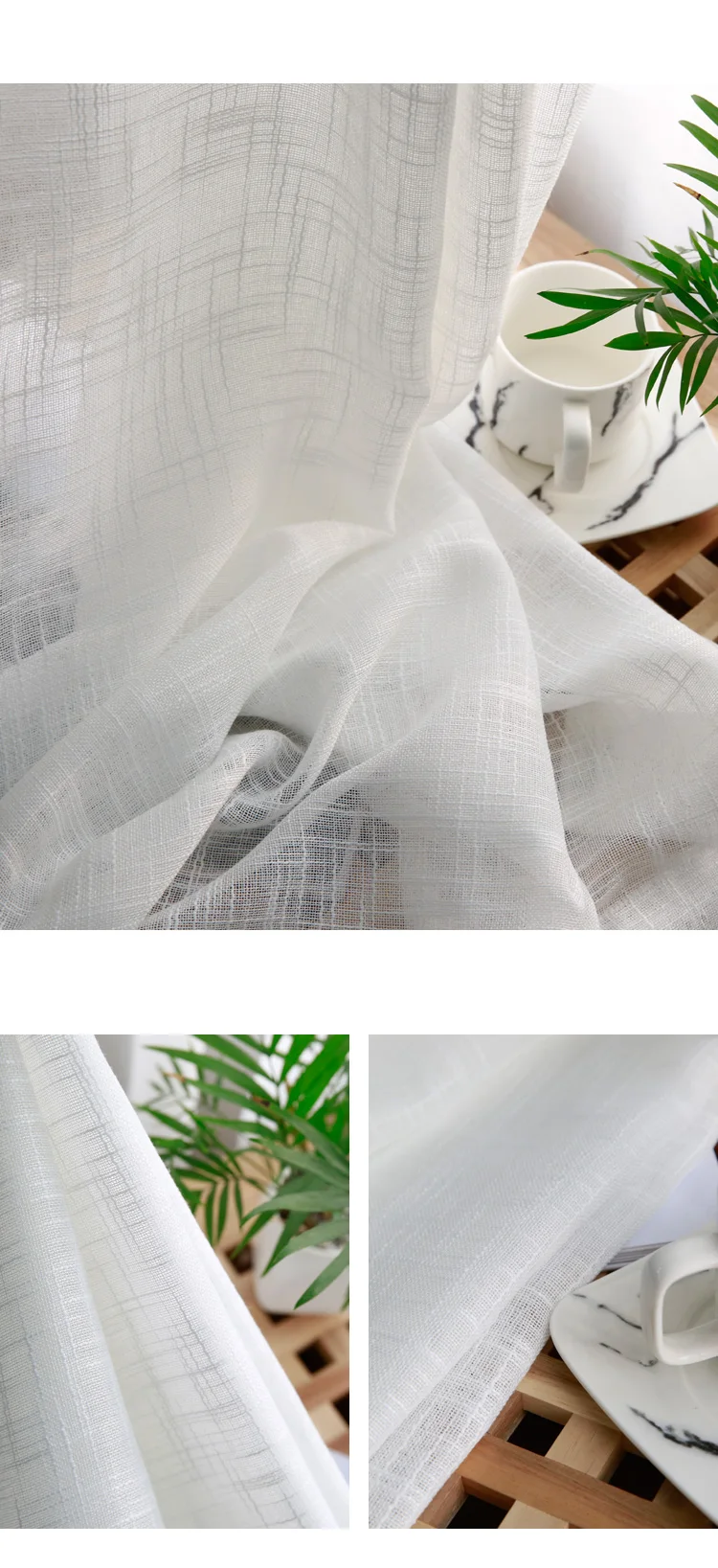 CITYINCITY Tulle  American Curtains for Living room Soft White Voile  solid Rural Tulle Curtain for bedroom ready made curtain11