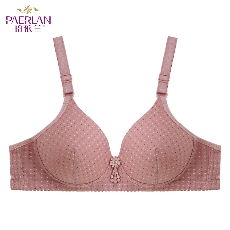 

PAERLAN Women Thin Section Large Size C Cup Printing Wire Free Bra Comfortable Gathering Adjustable Sexy Underwear Hot Wholesale
