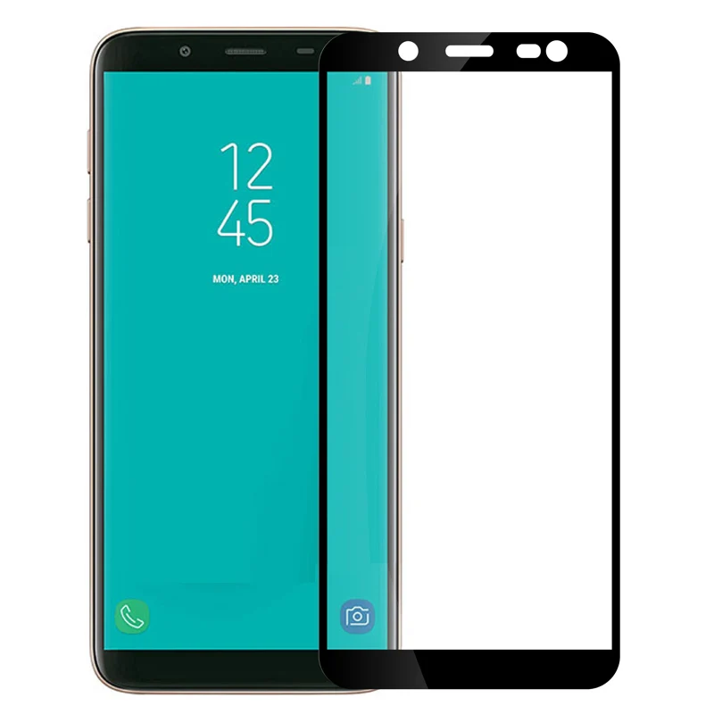 Закаленное стекло с полным клеем для Samsung Galaxy J8 2018 Защитная пленка экрана J800F SM-J800F