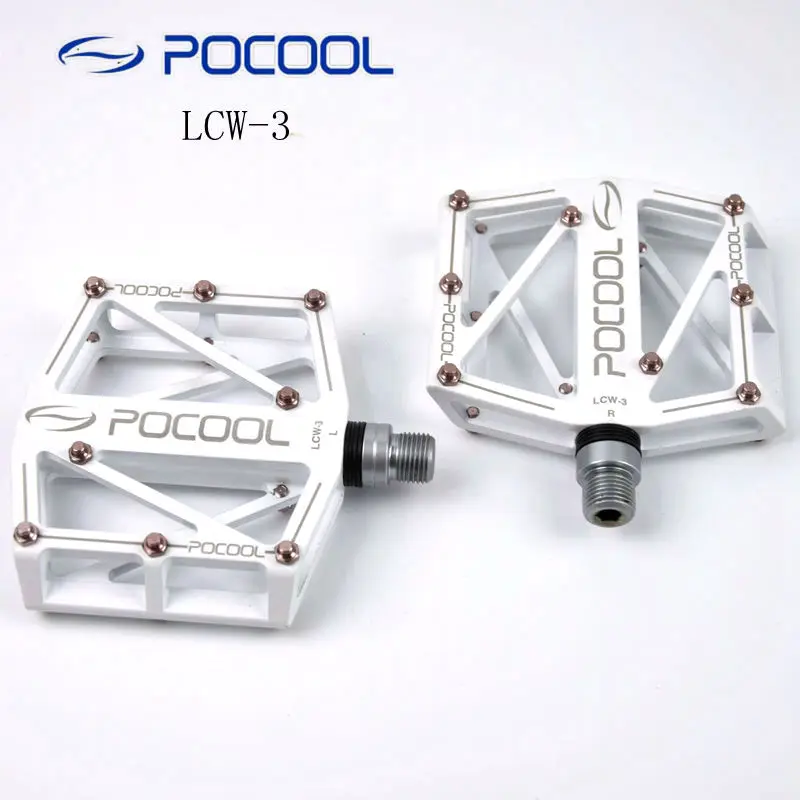 POCOOL LCW-3 сплав педалей дорожный горный велосипед педали MTB велосипед с ЧПУ Герметичный двойной подшипник с упаковочной коробкой полый дизайн