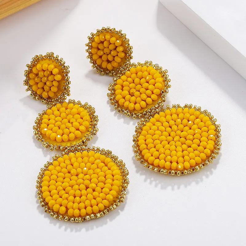yellow Miwens, 6 цветов, этнические богемные Висячие серьги, женские круглые длинные висячие серьги,, стиль,, фабричное ювелирное изделие A206 - Окраска металла: yellow
