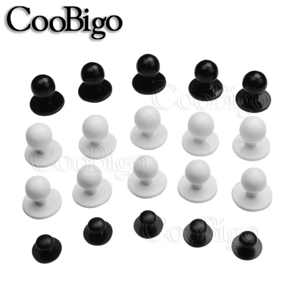 

100pcs 7mm 11mm 12mm Black&White Plastic Buttons Restaurant Uniforms Chef Jacket Uniform Suit Buttons Parts Accessories