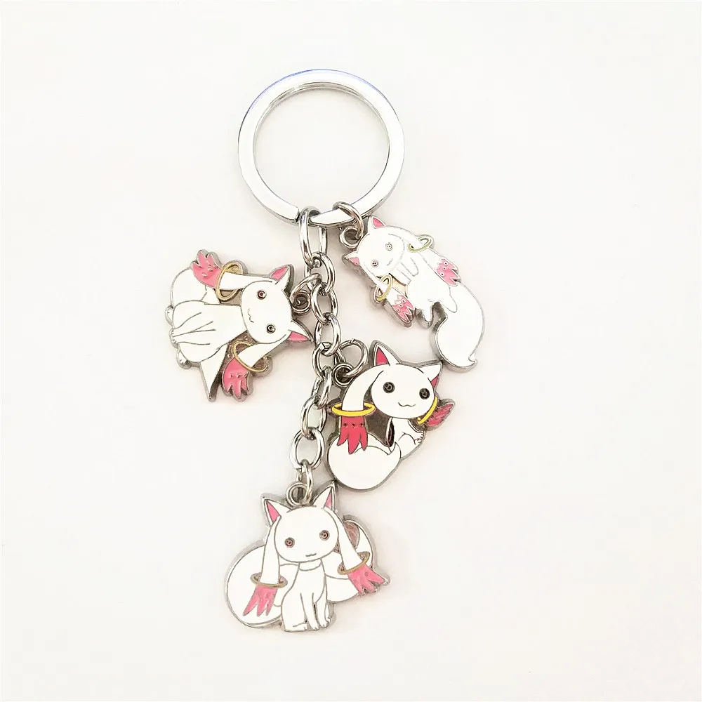 

Anime Puella Magi Madoka Magica Figure Mobile Chain Key Chains Keychain Necklace Metal Pendant Keyring Cosplay
