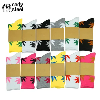 

Cody Steel Harajuku Men's Maple Leaf Sock Hemp Cotton Hose Long Skateboard Socks Fashion Hip Hop Socks For Male 3pairs No Label