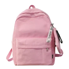 Frauen Casual Rucksäcke Leinwand Rucksack Einfarbig Schulter Schulranzen Für Teenager Mädchen Große Reise Rucksäcke Mochila XA1892C