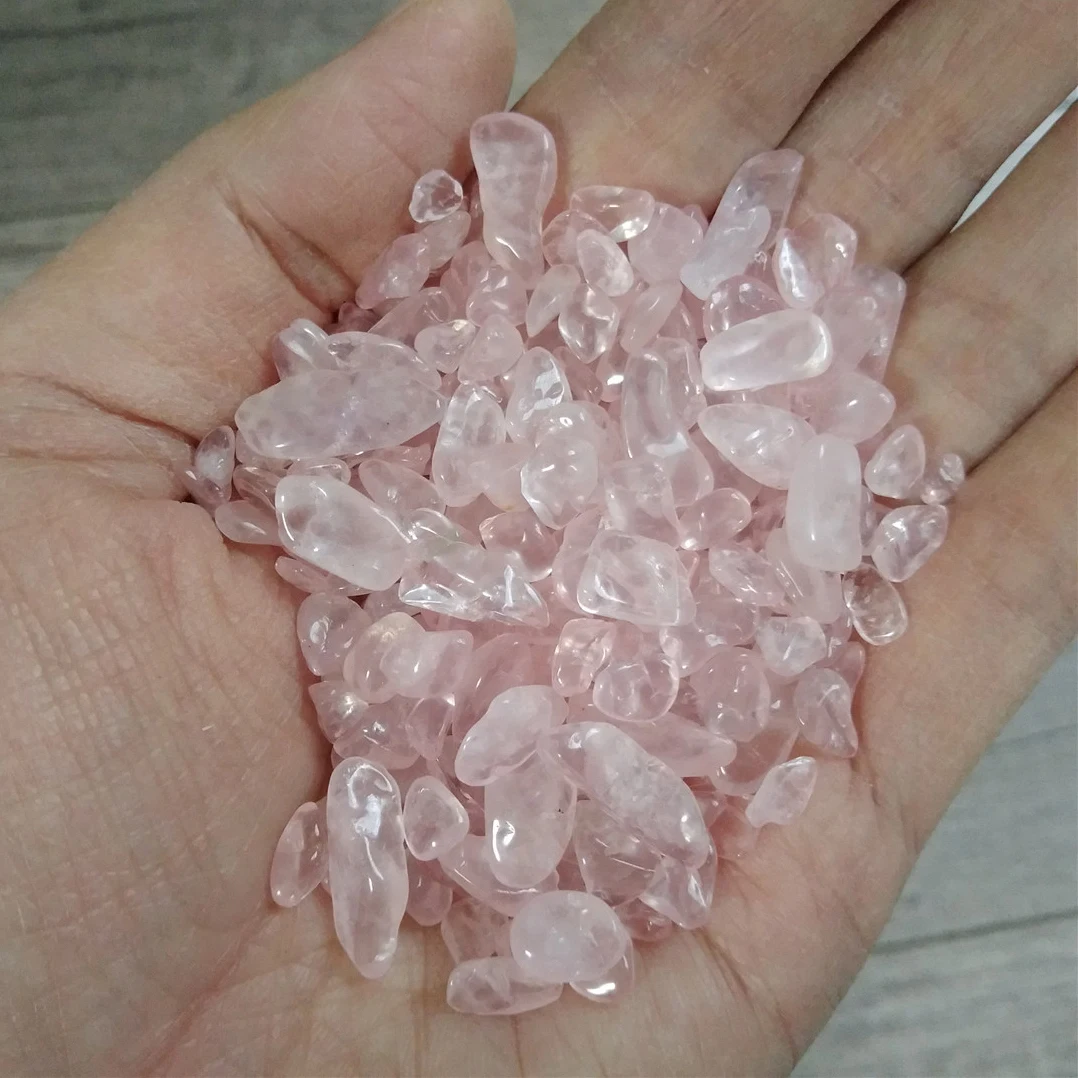 Роза кварцевая галька Розовый кристаллический камень кристаллы Камни Wicca Cristal