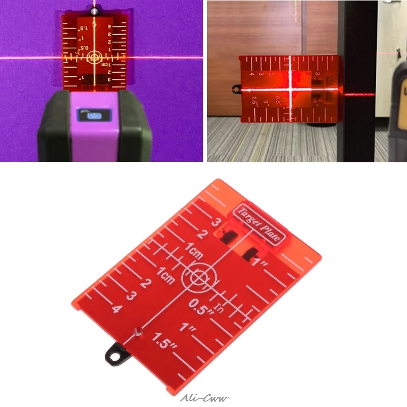

Magnetic Red Target Plate For Rotary Cross Line Laser Level Distance Measurer