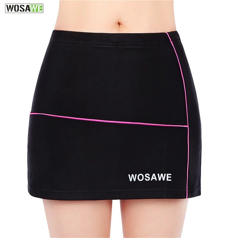 WOSAWE Women Outdoor Sports Skirt 4D and Seamless Elastic Cycling Bicycle Riding Silicone Skirts Cycling Bike Shorts Skirts