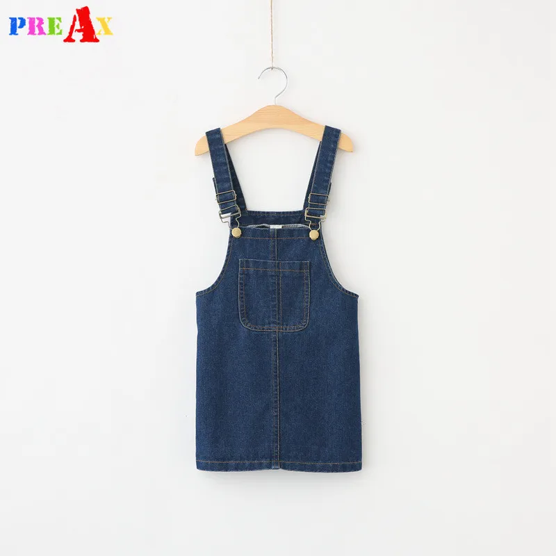 

2017 Fashion Style Baby Girls New Arrival Denim Suspender Sundress Girls Denim Mini Strap Dress Kids Solid Blue Cotton Dresses