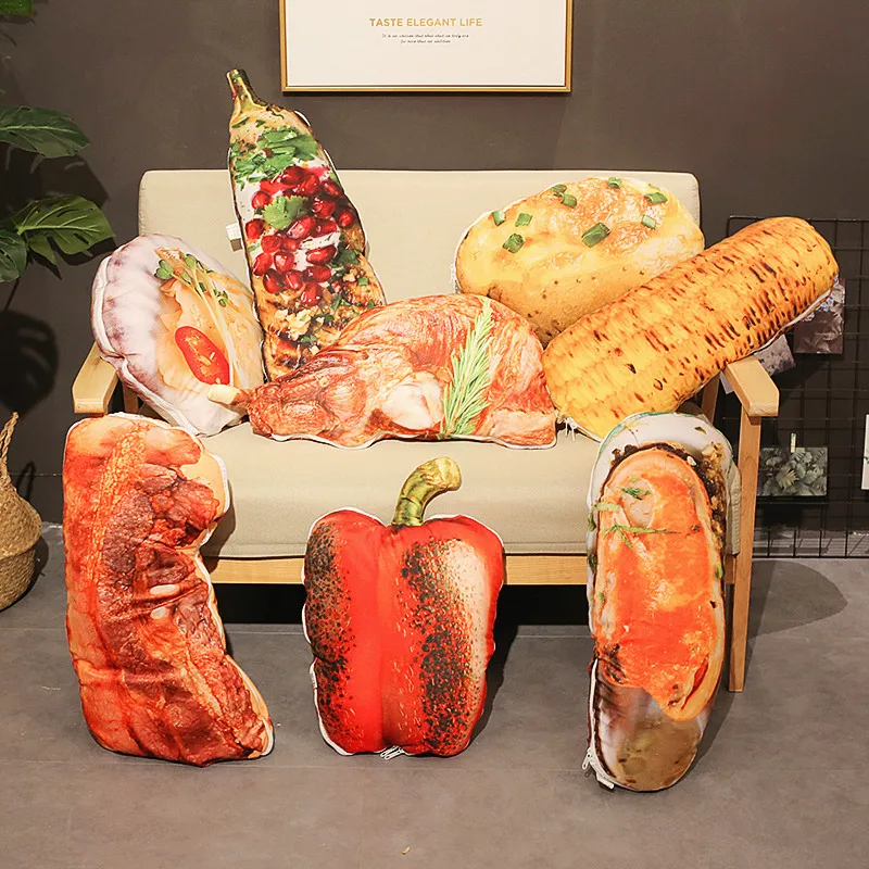 

Multi-function air conditioning quilt Simulation barbecue food plush toys plush pillow Soft cushion stuffed doll birthday gift