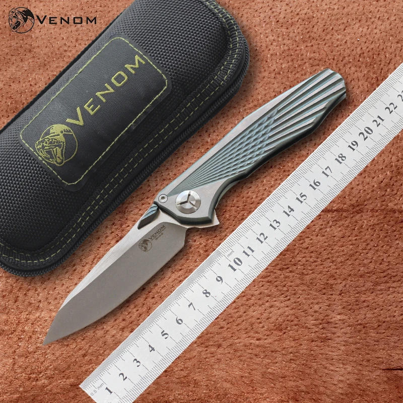 Складной нож VENOM 4 Wing Kevin John S35VN титановый Карманный резец с керамическим