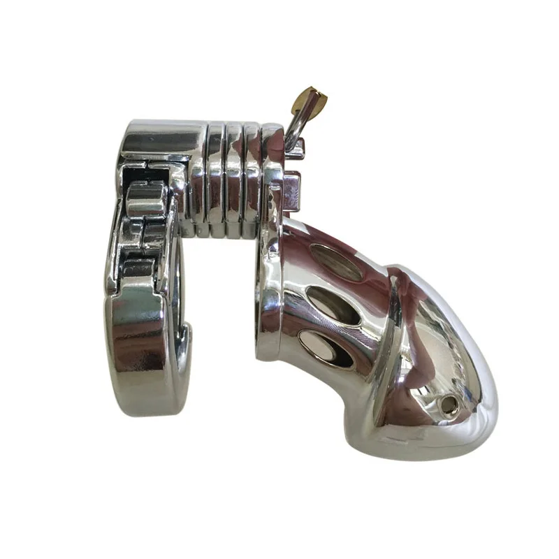 Male Chastity Holder Cage Device Adjustable Metal Cock Lock Ring Penis Cage Belt Sex Toy for Men