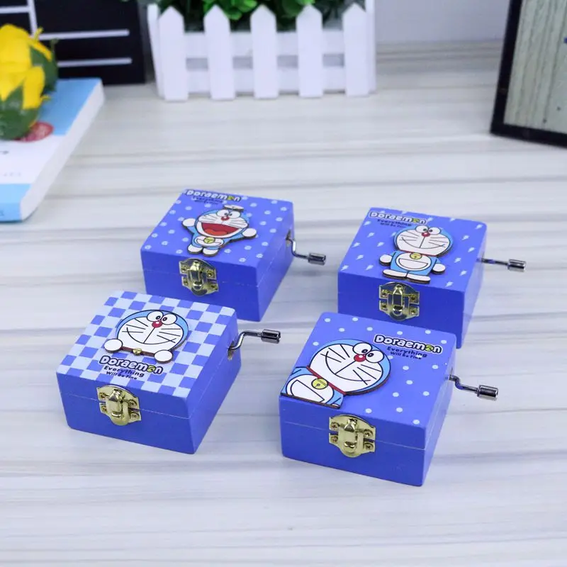 

Anime Doraemon Classic Wooden Music Box Hand Crank Cartoon Toys Children Birthday Christmas Gift Free Shipping