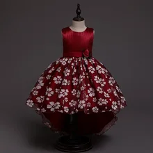 Г. Платье со шлейфом для девочек, детские платья Одежда для детей Пышное Платье для принцессы вечерние платья для девочек 3 От 10 до 12 лет, Прямая поставка