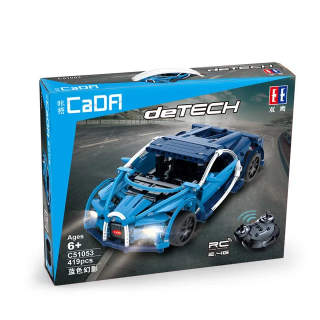 Technic City серия гоночный Радиоуправляемый автомобиль модель строительные блоки Наборы кубиков дистанционное управление спортивные автомобили Игрушка совместима с - Цвет: blue with box
