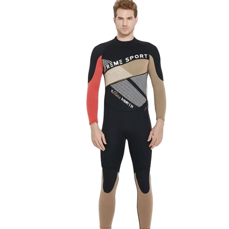 

2018 Men Jumpsuit Wetsuit Spearfishing 3mm Neoprene One Piece Swimsuit Dive Surf Swim Suit Swimwear Long sleeve Beach Triathlon